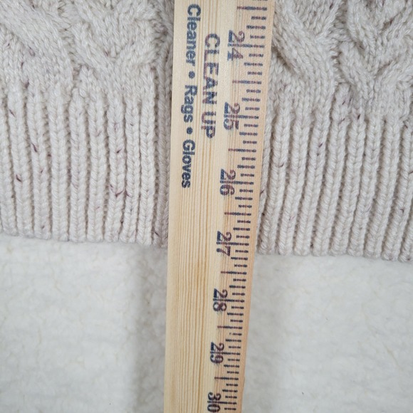 Lucky Brand Mens Cable Knit Crewneck Sweater Tofu Cream Speckled L S761-0018 NEW - Picture 10 of 14